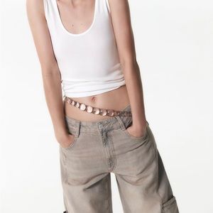 Zara transparent resin chain belt 1856/105 new with tag